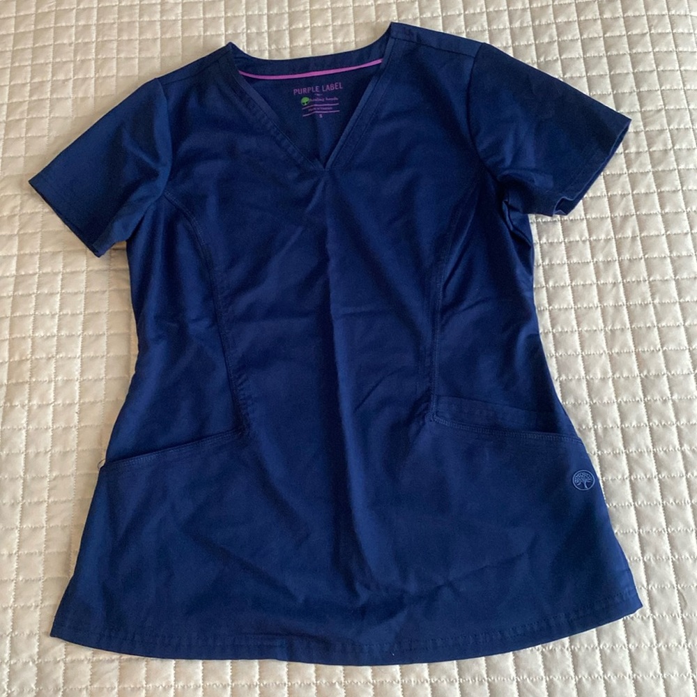 Navy blue scrub top size small. Worn twice